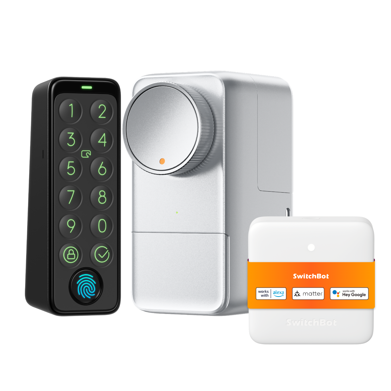 SwitchBot Lock Pro Lock Pro + Hub Mini Matter Enabled + Keypad Touch Silver