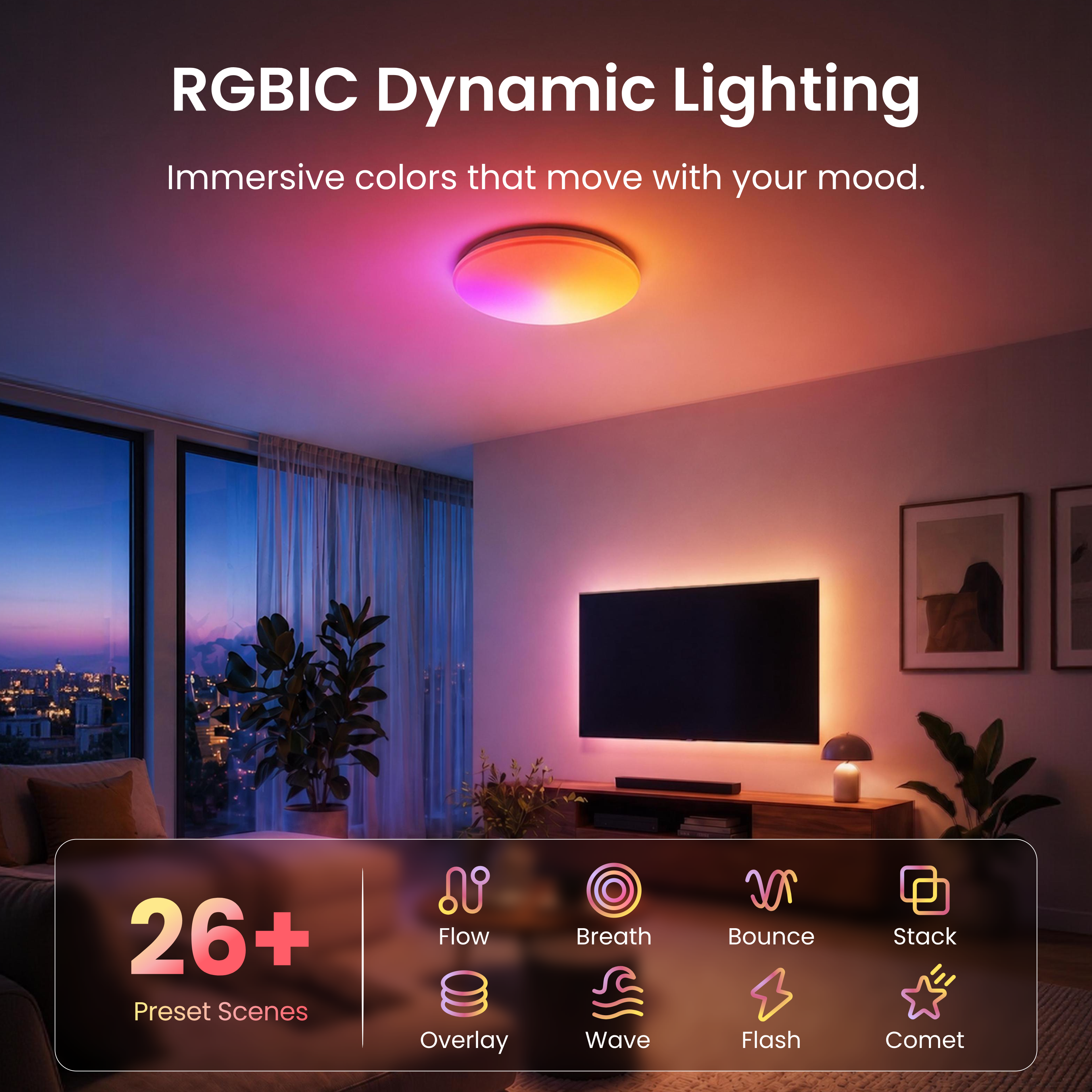 SwitchBot RGBICWW Ceiling Light 15inch