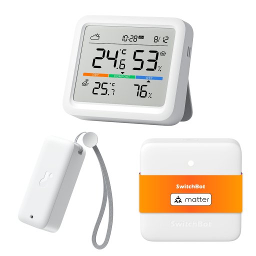 Switch Bot Meter SwitchBot Meter Pro Matter Combo | Temperature Monitoring Kit with Hub ...